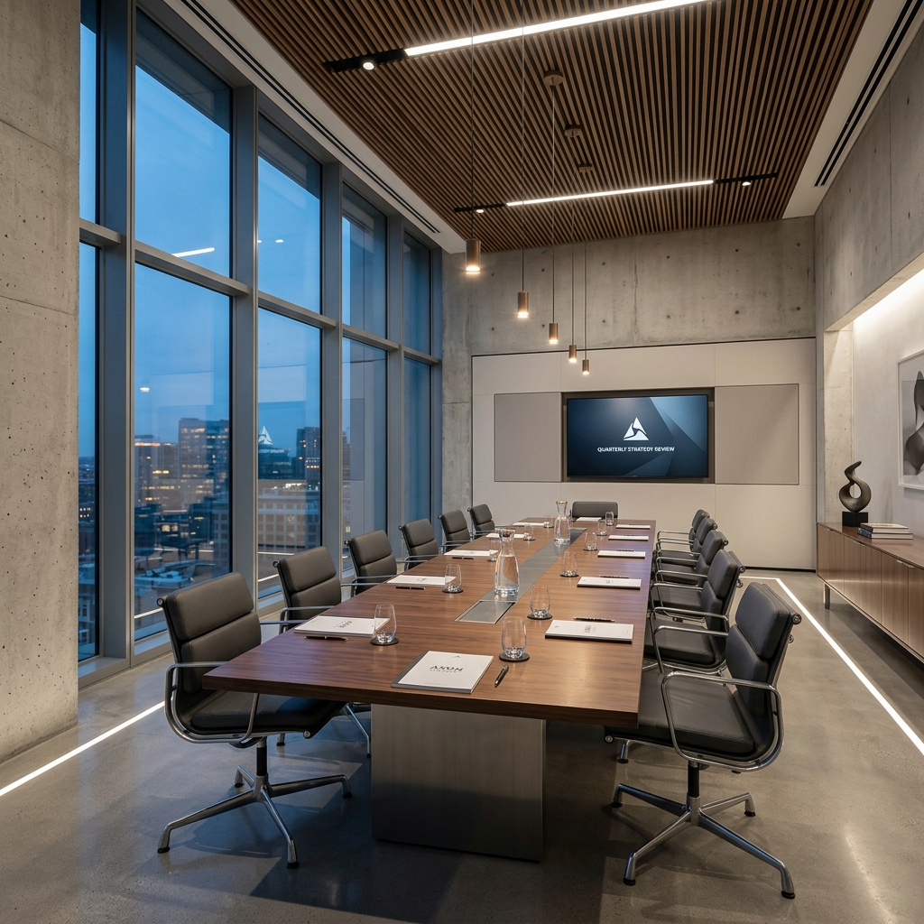 Modern corporate boardroom